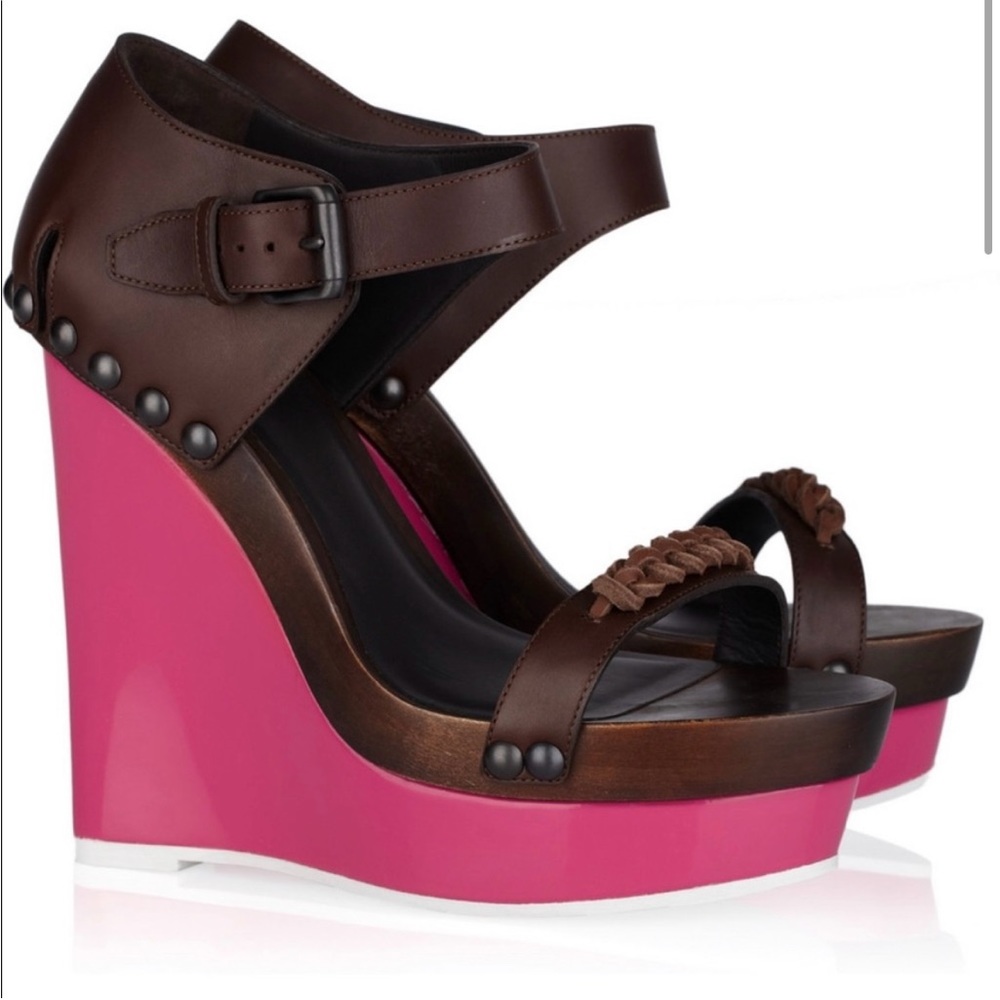 Bottega Veneta pink platforms